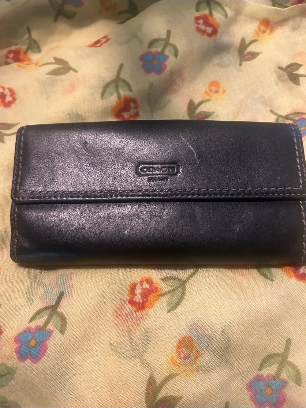 Coach Legacy Collection Black Leather Turnlock closure Wallet